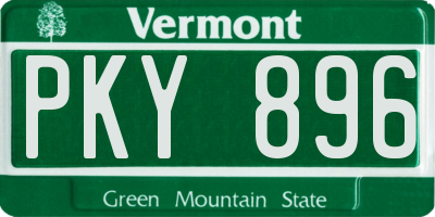 VT license plate PKY896