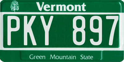 VT license plate PKY897