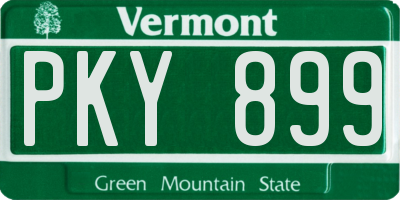 VT license plate PKY899