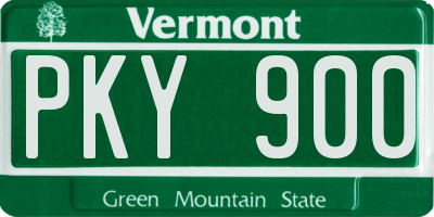 VT license plate PKY900
