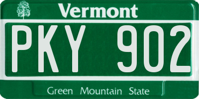 VT license plate PKY902