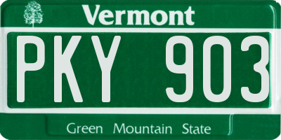 VT license plate PKY903