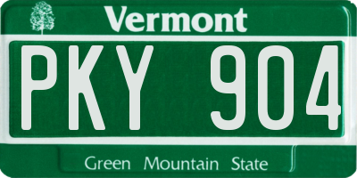 VT license plate PKY904