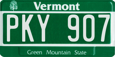 VT license plate PKY907