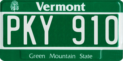 VT license plate PKY910