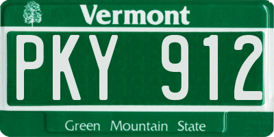 VT license plate PKY912