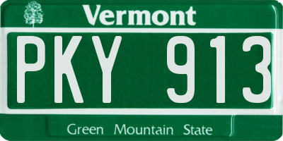 VT license plate PKY913