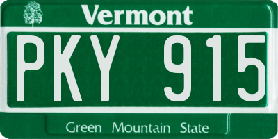 VT license plate PKY915