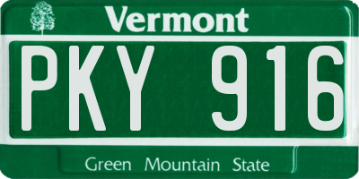 VT license plate PKY916