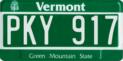 VT license plate PKY917