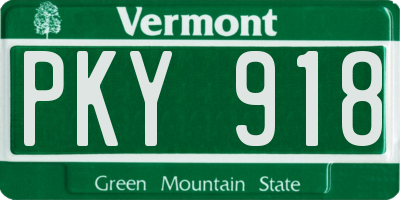 VT license plate PKY918