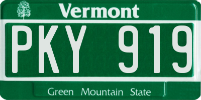 VT license plate PKY919