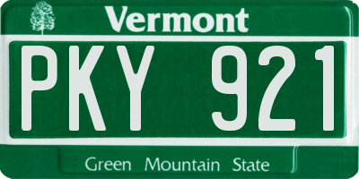 VT license plate PKY921