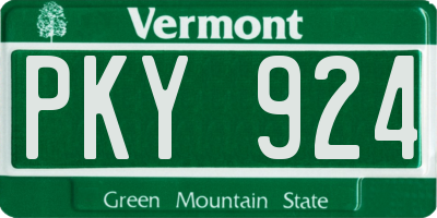 VT license plate PKY924
