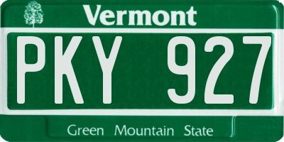VT license plate PKY927