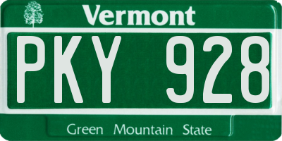 VT license plate PKY928