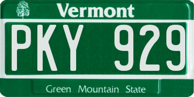 VT license plate PKY929