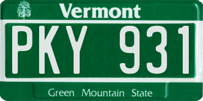 VT license plate PKY931