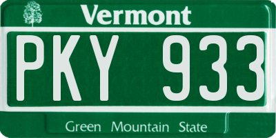 VT license plate PKY933