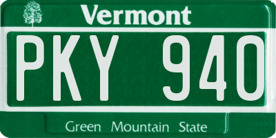 VT license plate PKY940