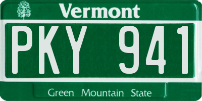 VT license plate PKY941