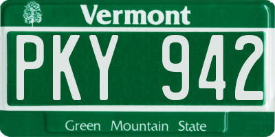 VT license plate PKY942