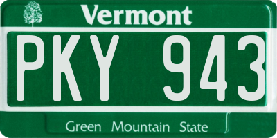 VT license plate PKY943