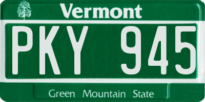 VT license plate PKY945