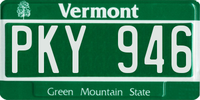 VT license plate PKY946