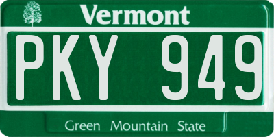 VT license plate PKY949
