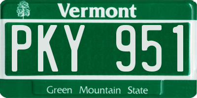 VT license plate PKY951