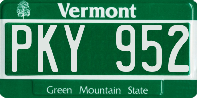 VT license plate PKY952