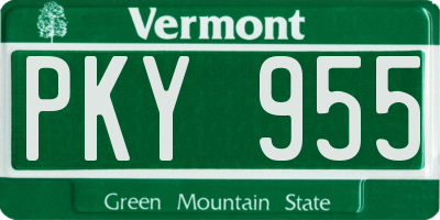 VT license plate PKY955