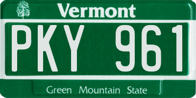 VT license plate PKY961