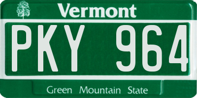 VT license plate PKY964