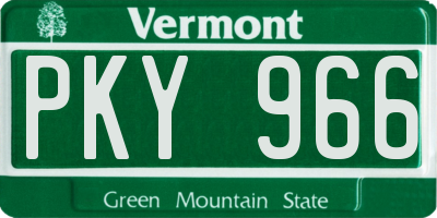 VT license plate PKY966