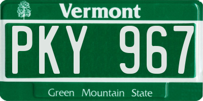 VT license plate PKY967