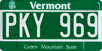 VT license plate PKY969