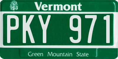 VT license plate PKY971