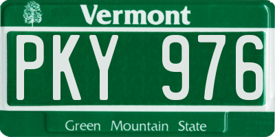 VT license plate PKY976
