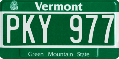 VT license plate PKY977