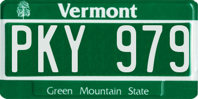 VT license plate PKY979
