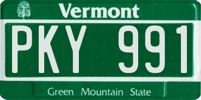 VT license plate PKY991