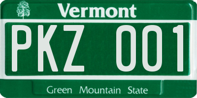 VT license plate PKZ001