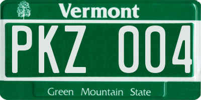 VT license plate PKZ004