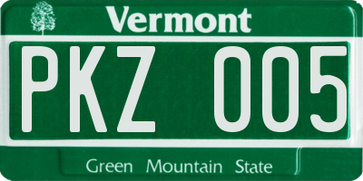 VT license plate PKZ005
