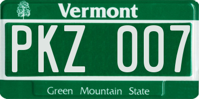 VT license plate PKZ007