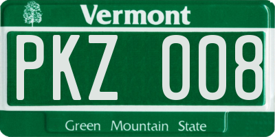 VT license plate PKZ008