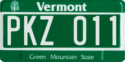 VT license plate PKZ011