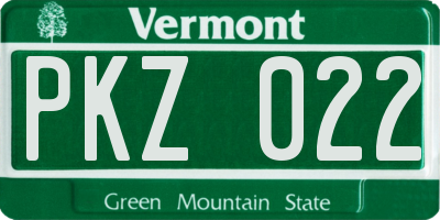 VT license plate PKZ022